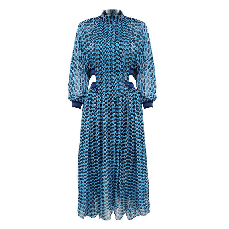 Halter Neckline High-Waist Chiffon Dress