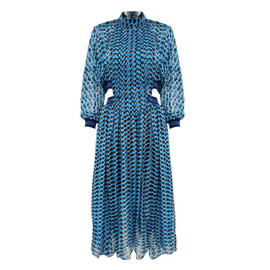 Halter Neckline High-Waist Chiffon Dress