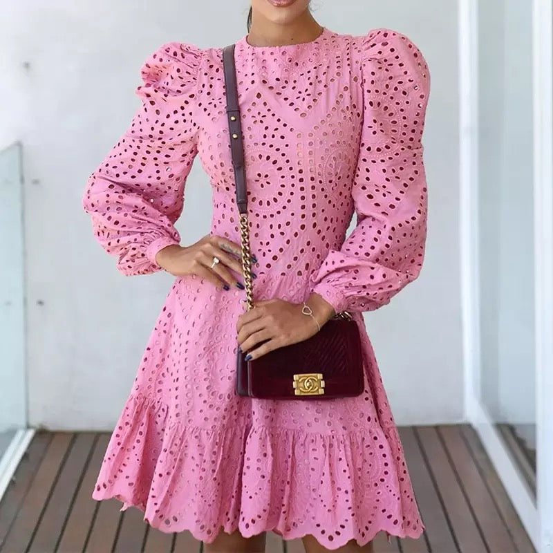 Hollow Out Ruffle Dress