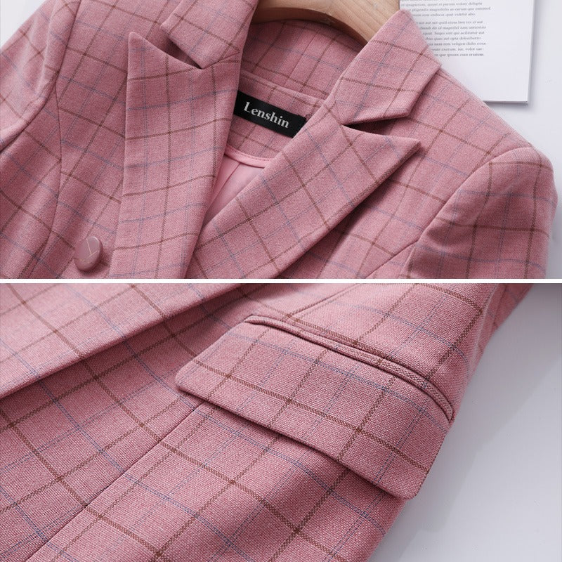 Plaid Formal Slim Fit Suit