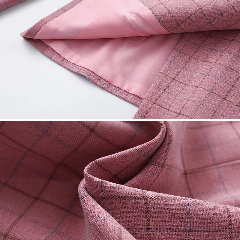 Plaid Formal Slim Fit Suit