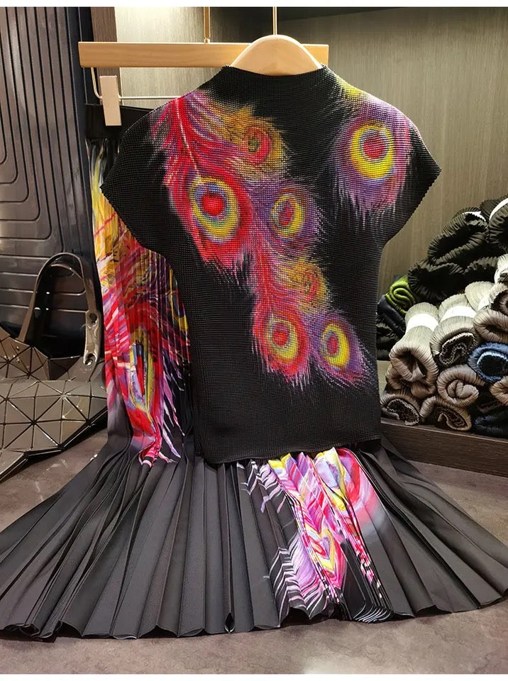 Peac Feather Print Set