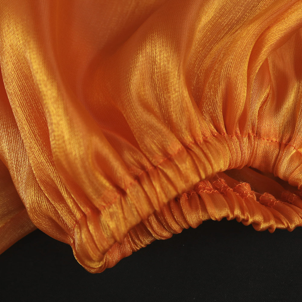 Sheer Sloping Puffy Blouse