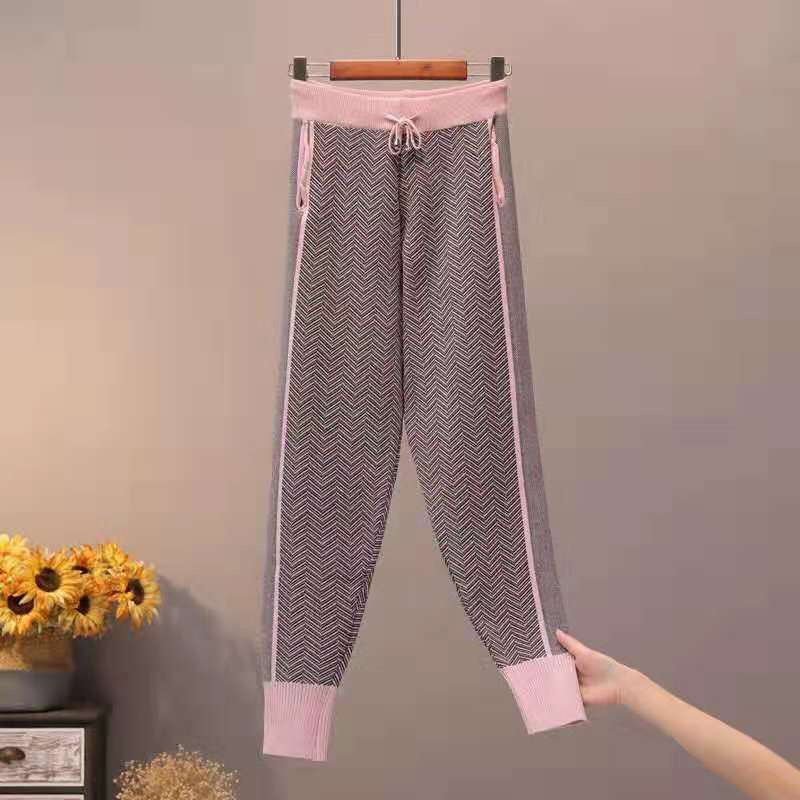 Zigzag Patchwork Knitted Tracksuit