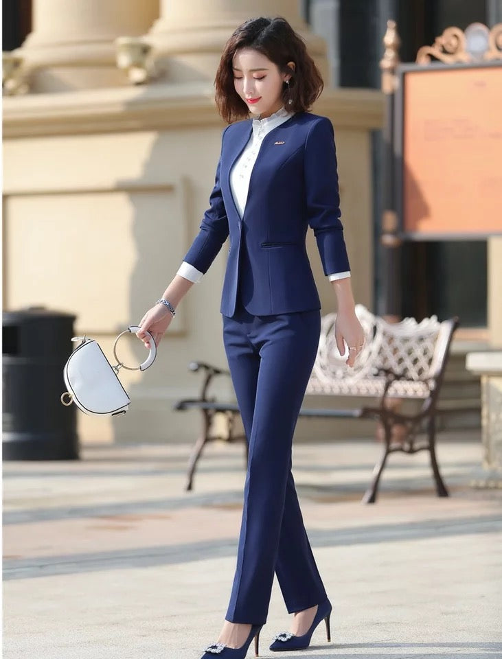 V-Neck Slim Fit Office Suit