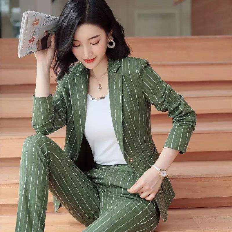 Slim-Fit Striped Formal Suit