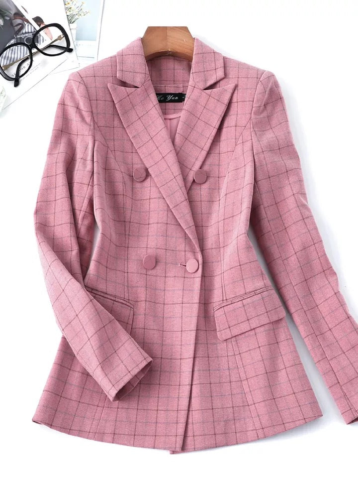 Plaid Formal Slim Fit Suit
