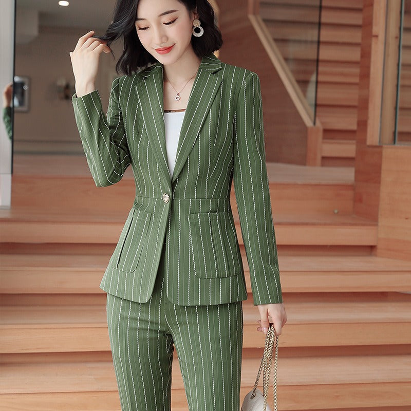 Slim-Fit Striped Formal Suit