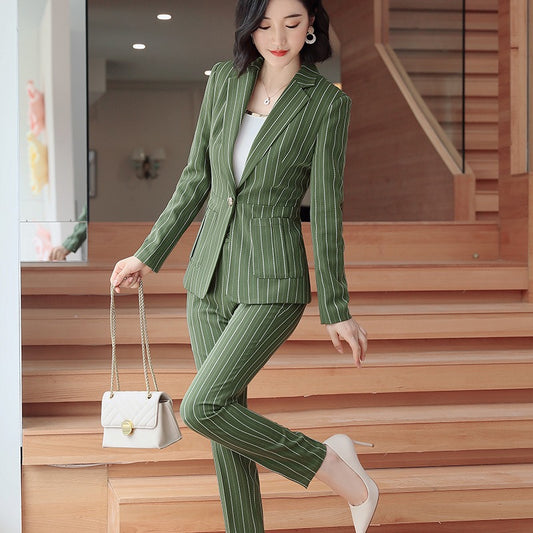 Slim-Fit Striped Formal Suit