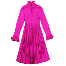 Carregar imagem no visualizador da galeria, Full Flare Sleeve Flabella Neck Bowknot Ruffle Dress