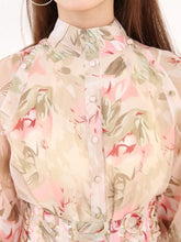 Cargar imagen en el visor de la galería, Floral Print Ball Gown Waist Vintage Dress