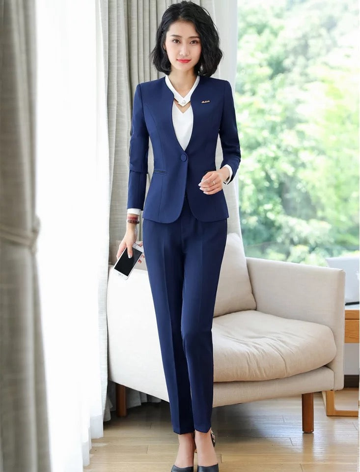 V-Neck Slim Fit Office Suit