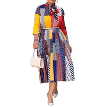 Load image into Gallery viewer, Long Sleeve Chiffon Midi Print Dress